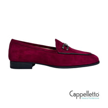 Carica l'immagine nel visualizzatore di Gallery, DALCY Mocassino Donna con Morsetto in Camosco Borgogna
