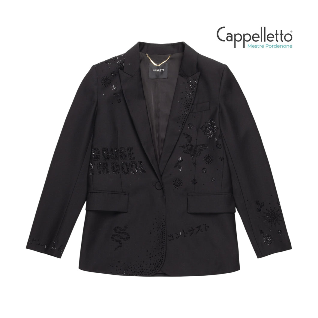 BLESS Giacca Monopetto con Strass - Nero