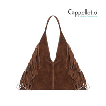 Carica l&#39;immagine nel visualizzatore di Gallery, REANNA CM Borsa in Suede Cuoio/Gold
