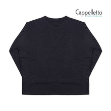 Carica l&#39;immagine nel visualizzatore di Gallery, MORALE Maglia Girocollo Ricamo Strass - Nero
