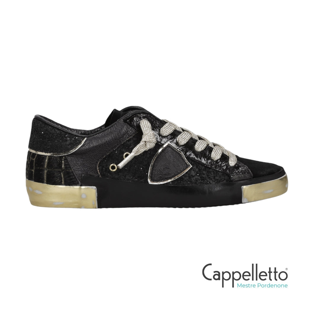 PRSX Donna Glitter Metal Pony Nero/Oro GMP1