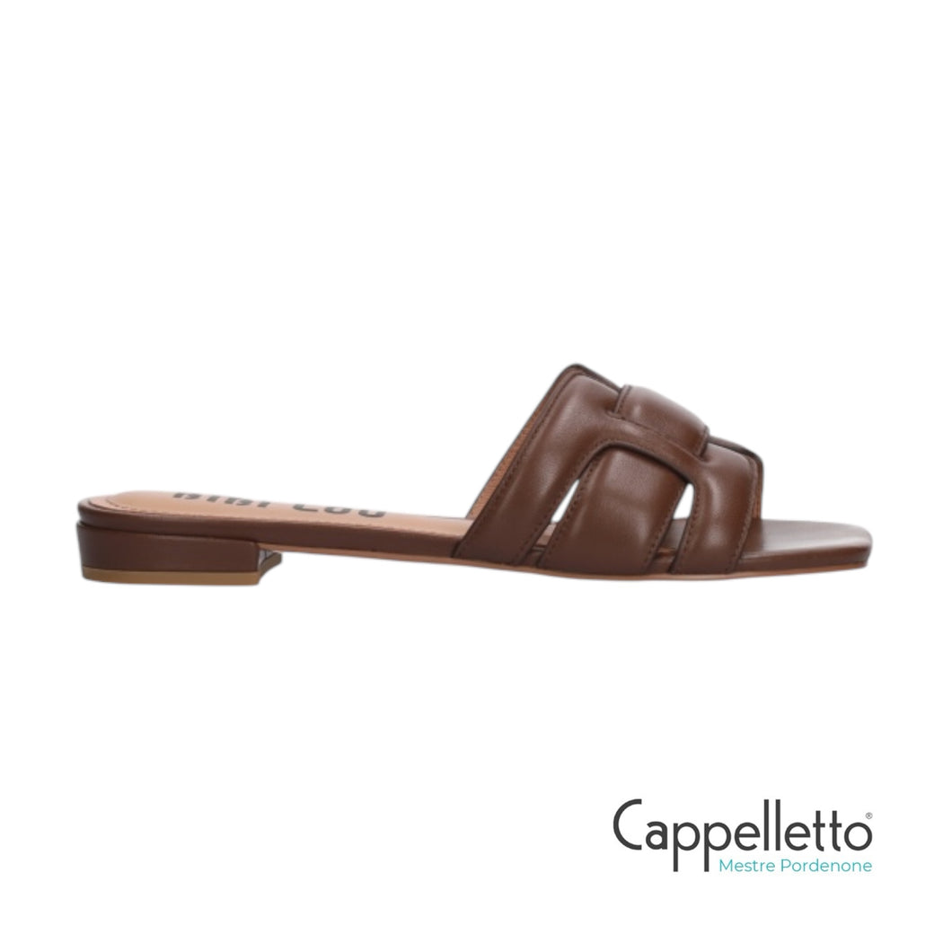 HOLLY Ciabattina Pelle Marrone