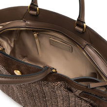 Carica l'immagine nel visualizzatore di Gallery, CLAUDETTE Borsa in Pelle/Paglia Choco
