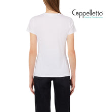 Carica l'immagine nel visualizzatore di Gallery, T-Shirt con Stampa e Strass Bianco/Azzurro WA6493
