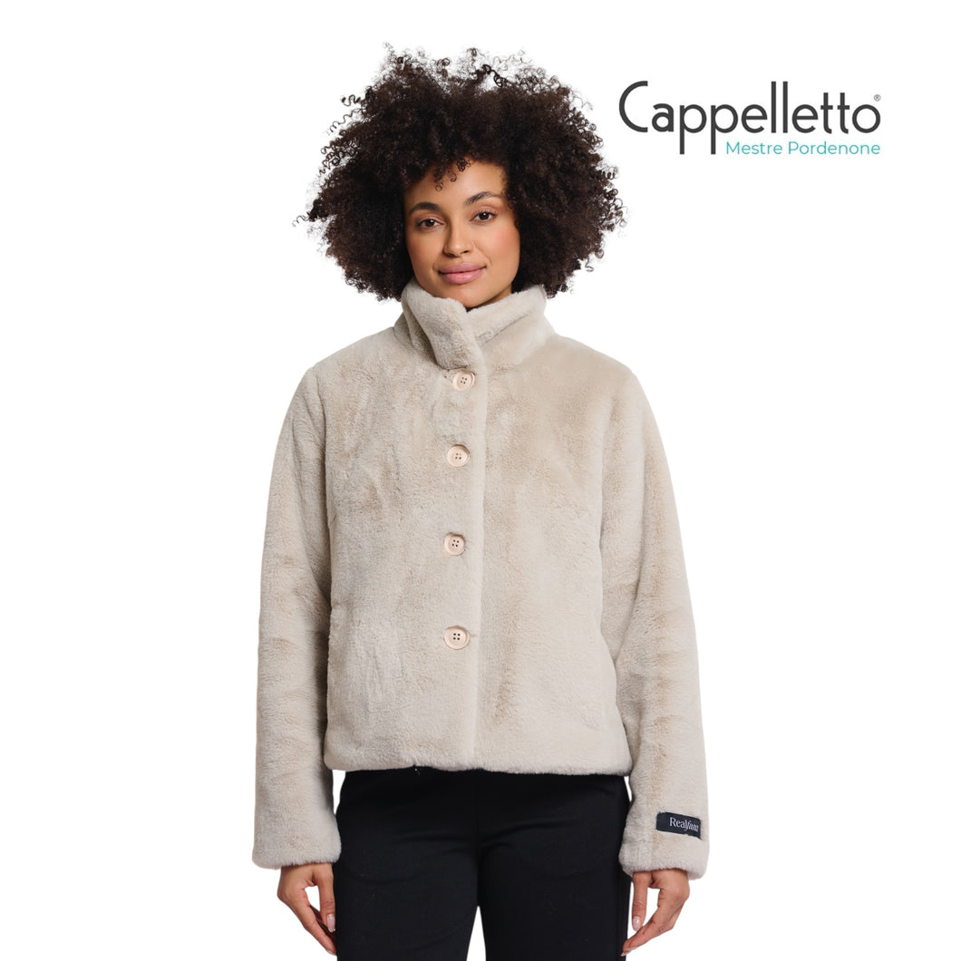 VIE Giubbo Monopetto EcoPelliccia Betulla