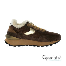 Carica l'immagine nel visualizzatore di Gallery, QWARK HYPE Sneaker Donna Suede/Nylon Brown-Platinum
