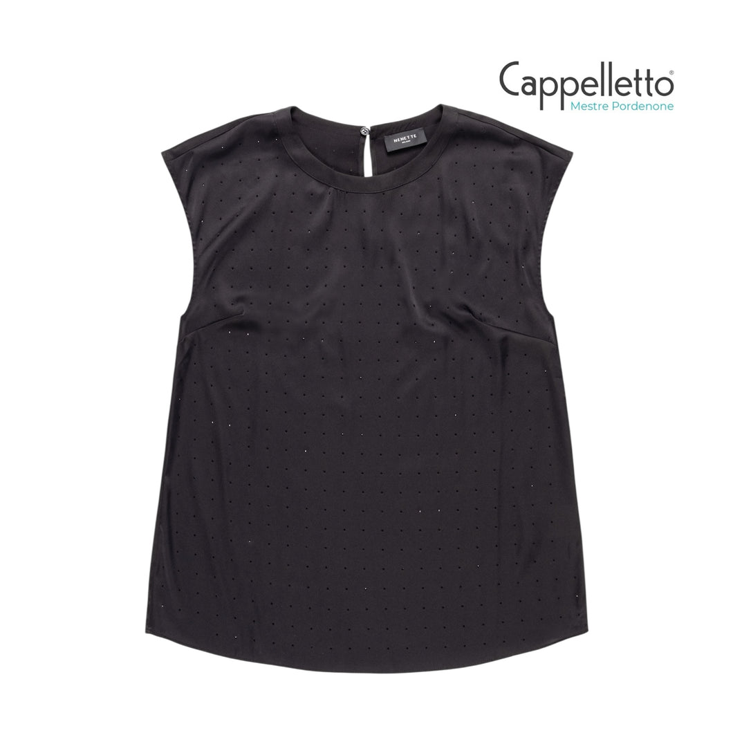 FENIX Blusa Full Strass - Nero
