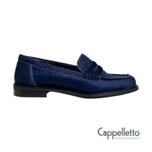 Carica l'immagine nel visualizzatore di Gallery, ELSA Mocassino Donna in Eco Cavallino Blu
