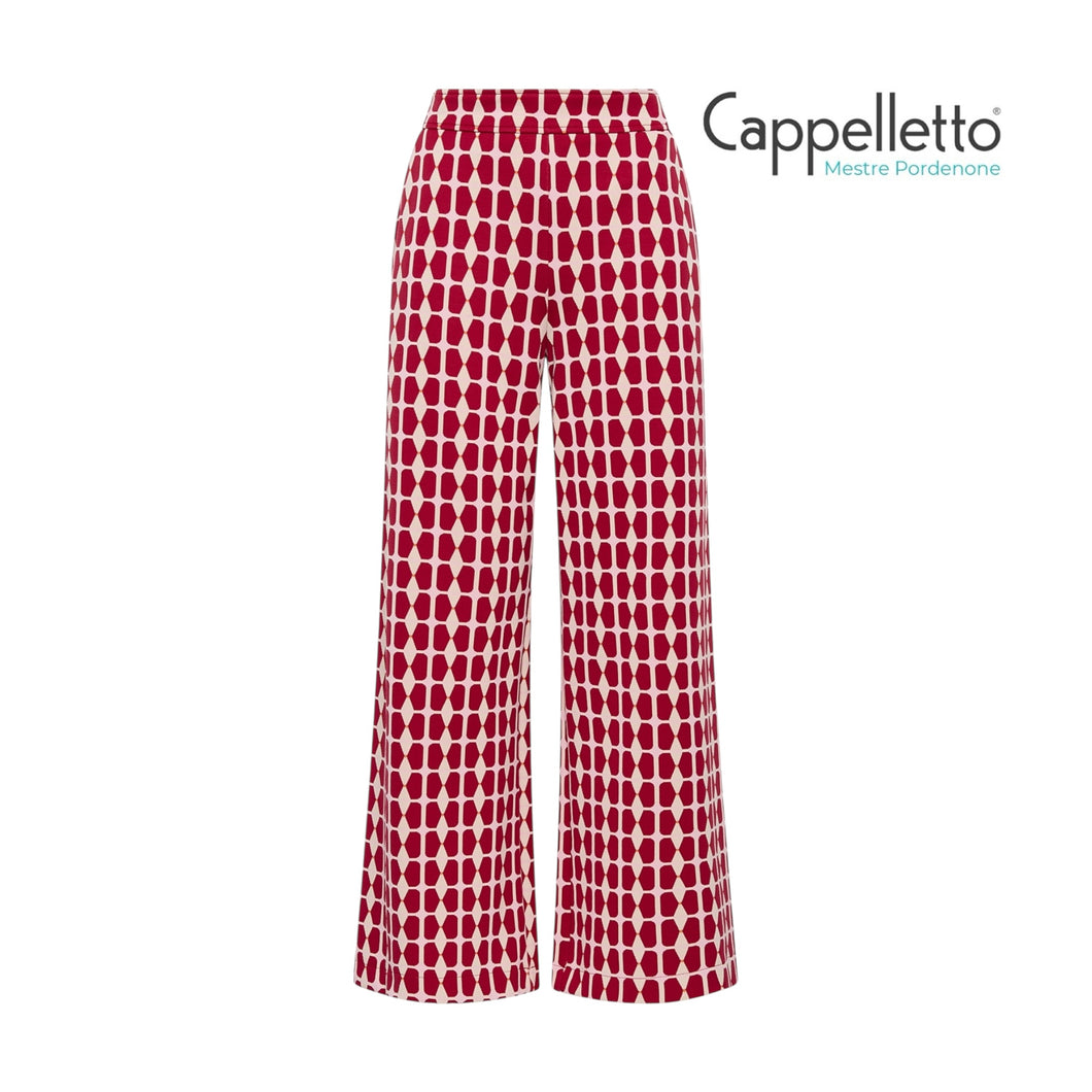 Pantalone Geometrico Grigio/Rosso/Beige