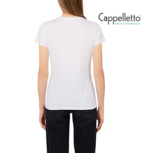 Carica l'immagine nel visualizzatore di Gallery, T-Shirt con Stampa e Strass Bianco/Foulard WA6493
