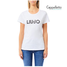 Carica l&#39;immagine nel visualizzatore di Gallery, T-Shirt Bianco LiuJo DIagon UF5266
