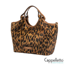 Carica l&#39;immagine nel visualizzatore di Gallery, DUA Borsa in Pelle e Cavallino Lince/Cuoio

