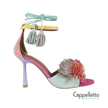 Carica l&#39;immagine nel visualizzatore di Gallery, POM POM Sandalo Ankle Tie Multicolor
