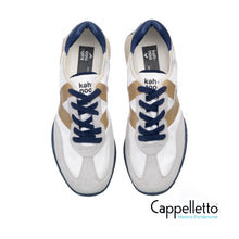Carica l&#39;immagine nel visualizzatore di Gallery, Sneaker Uomo 9313 Bianco/Sabbia/Blu
