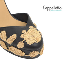 Carica l'immagine nel visualizzatore di Gallery, CARMELA 280 Espadrilla Pelle Nera e Ricami

