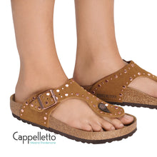 Carica l'immagine nel visualizzatore di Gallery, GIZEH Donna Rivet Infradito Suede Mink

