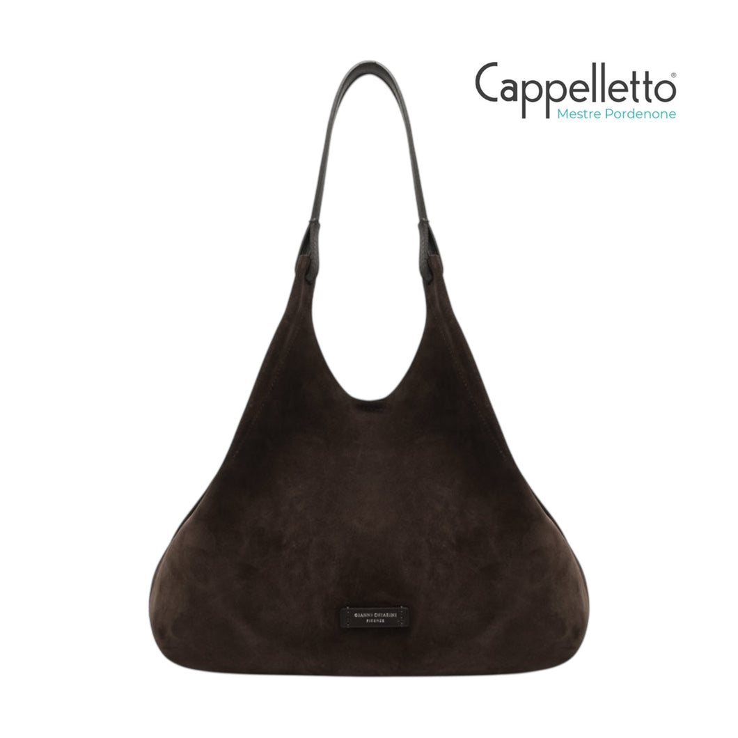 DUA Big Borsa in Pelle Scamosciata Moka