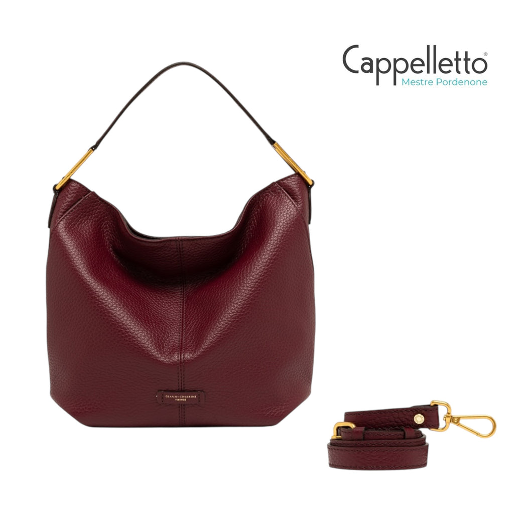 NATASHA Borsa in Pelle Wine Berry