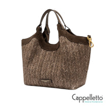 Carica l'immagine nel visualizzatore di Gallery, DUA Borsa Media in Pelle/Paglia Choco

