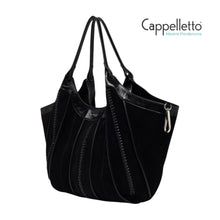 Carica l'immagine nel visualizzatore di Gallery, DUA Borsa Grande in Pelle e Suede Ralph Nero
