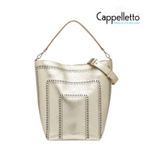 Carica l&#39;immagine nel visualizzatore di Gallery, VANESSA Borsa in Pelle Light Gold-Caramello
