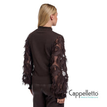 Carica l'immagine nel visualizzatore di Gallery, JANIQUE PullOver con Maniche Ricamate Marrone
