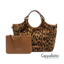 Carica l&#39;immagine nel visualizzatore di Gallery, DUA Borsa in Pelle e Cavallino Lince/Cuoio

