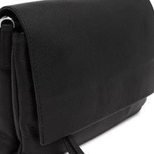 Carica l&#39;immagine nel visualizzatore di Gallery, THREE Borsa in Pelle Martellata Nera
