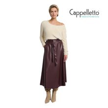 Carica l&#39;immagine nel visualizzatore di Gallery, CHELSEA Gonna in EcoPelle Cioccolato
