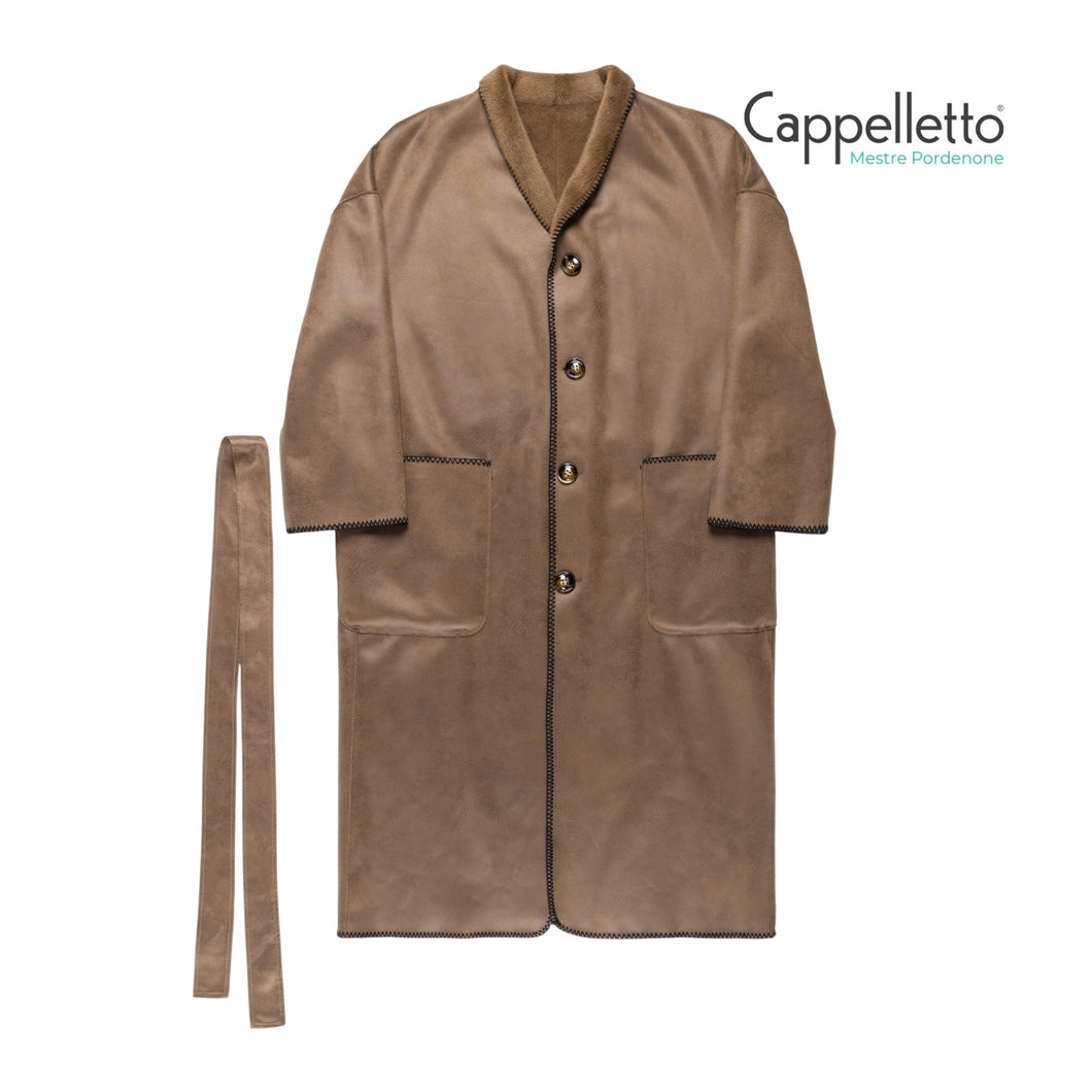 PAVIA Cappotto Reversibile EcoVisone - Palude