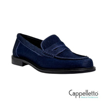 Carica l'immagine nel visualizzatore di Gallery, ELSA Mocassino Donna in Eco Cavallino Blu
