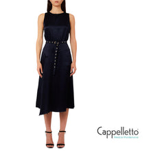 Carica l'immagine nel visualizzatore di Gallery, Abito con Spacco Blu Oceano CA6149
