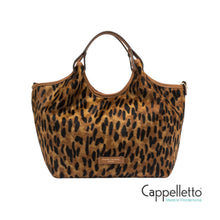 Carica l&#39;immagine nel visualizzatore di Gallery, DUA Borsa in Pelle e Cavallino Lince/Cuoio
