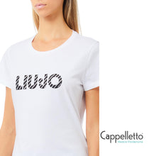 Carica l&#39;immagine nel visualizzatore di Gallery, T-Shirt Bianco LiuJo DIagon UF5266
