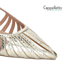 Carica l'immagine nel visualizzatore di Gallery, Slingback lin Pelle Laminata Oro
