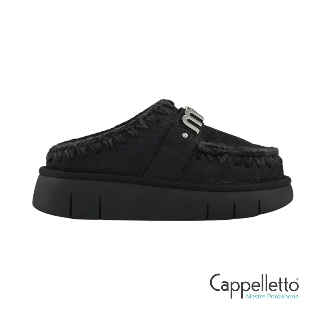 Bounce Clog Special Leather Cracked Black