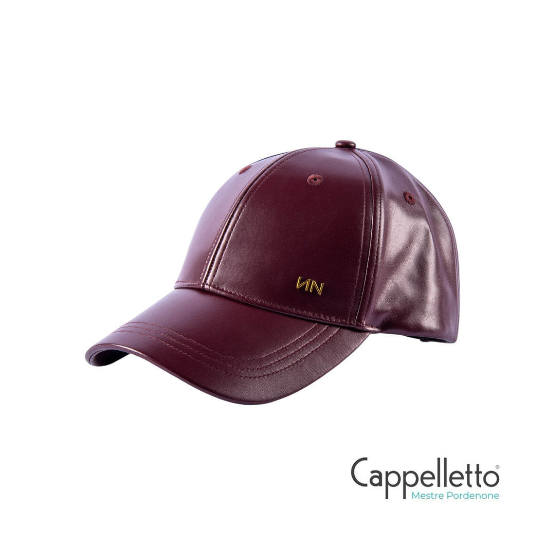 ZEFIRO Cappello Baseball Logo NN Oro Ecopelle - Rubino
