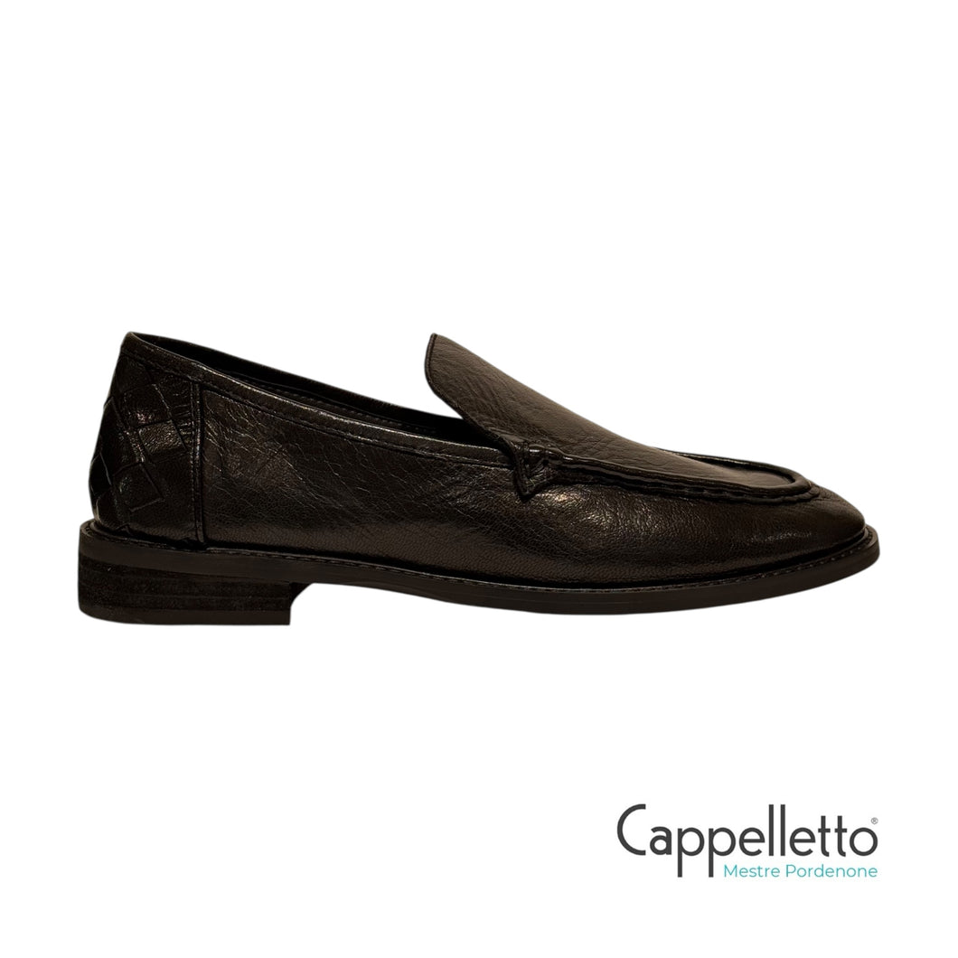 HOUDINI Mocassino Tallone Intrecciato Pelle Nera