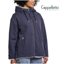 Carica l&#39;immagine nel visualizzatore di Gallery, INES Giubbo Reversibile con Cappuccio Notte Grigia
