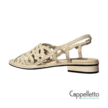 Carica l&#39;immagine nel visualizzatore di Gallery, DIANA Sandalo Flat Pelle Intrecciata Salinas 11259
