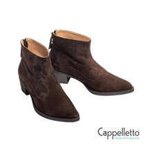 Carica l&#39;immagine nel visualizzatore di Gallery, GALTIS Stivaletto Basso Cowboy Suede Testa di Moro
