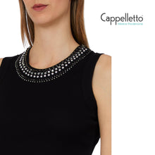 Carica l'immagine nel visualizzatore di Gallery, Top con Applicazioni Gioiello Collar Nero WA6490
