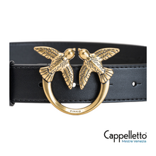 Carica l'immagine nel visualizzatore di Gallery, LOVE BERRY H3 Cintura Vitello Seta Nero/Oro
