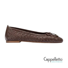 Carica l'immagine nel visualizzatore di Gallery, BIENZA Ballerina in Pelle Intrecciata Mid Brown
