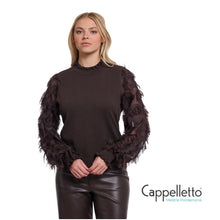 Carica l'immagine nel visualizzatore di Gallery, JANIQUE PullOver con Maniche Ricamate Marrone
