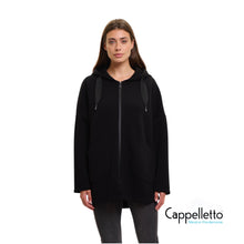 Carica l&#39;immagine nel visualizzatore di Gallery, BRAY Cardigan Con Zip e Cappuccio Nero
