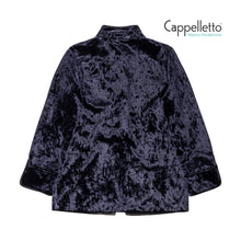 Carica l&#39;immagine nel visualizzatore di Gallery, BINNIE Giacca Coreana in Velluto Effetto Mosso - Blu
