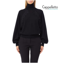 Carica l&#39;immagine nel visualizzatore di Gallery, Maglia Collo Alto Manica Lunga Nera CF5326
