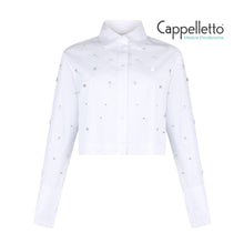 Carica l'immagine nel visualizzatore di Gallery, Camicia Boxy con Ricami Gioiello Bianco WA6173
