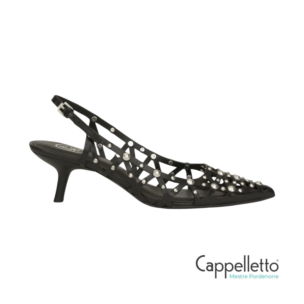 BIZARRE 01 SlingBack Borchie Nero